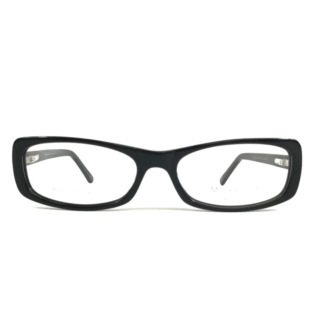 Monalisa Eyeglasses Frames M8872 C1 Shiny Black Rectangle Crystals 53-17-135